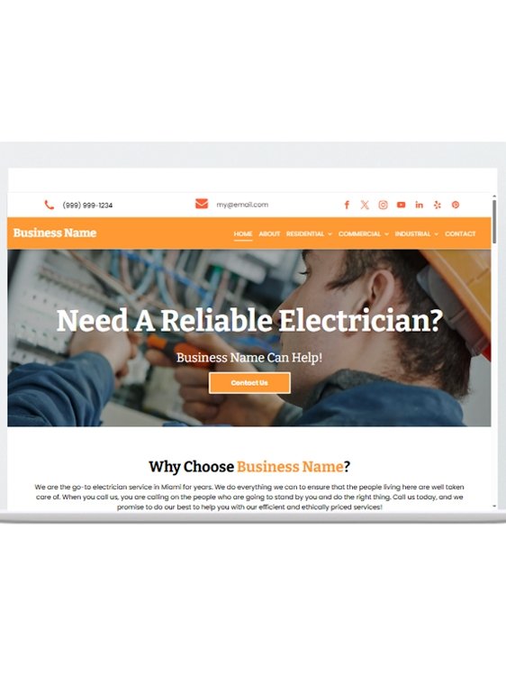 Professional electrician website design services for service-based businesses in, Pretoria, Gauteng, South Africa by Gynesis Photography