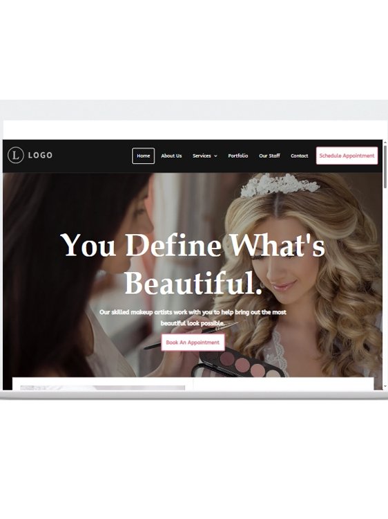 Professional makeup artist website design services for service-based businesses in, Pretoria, Gauteng, South Africa by Gynesis Photography
